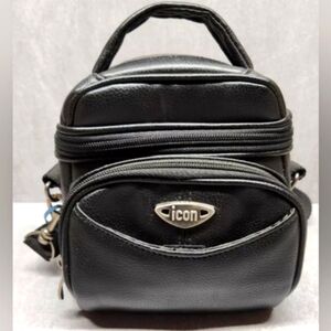 Icon Black Camera Bag with Shoulder Strap - Compact, Padded Multiple Compartment